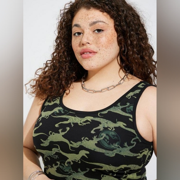 TORRID Jurassic Park Mini Foxy Cami Dress Size 2 - Picture 3 of 17